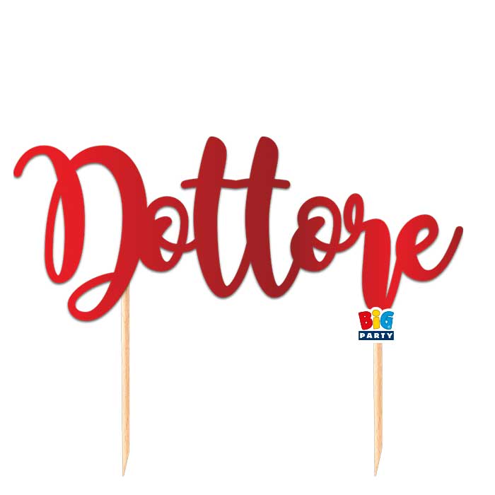 big party big party cake topper italic in carta 20 x 16 cm dottore rosso ean 8020834752786