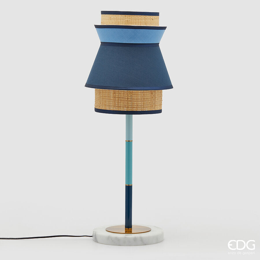 edg enzo de gasperi lampada da tavolo yoroi h 80 cm d 30 cm ip 20 e27 blue mix ean 8059824478597