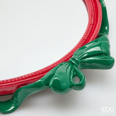 EDG Enzo De Gasperi Plateau Décoratif Ovale avec Nœuds 51 cm Red Mix – Décoration de Noël