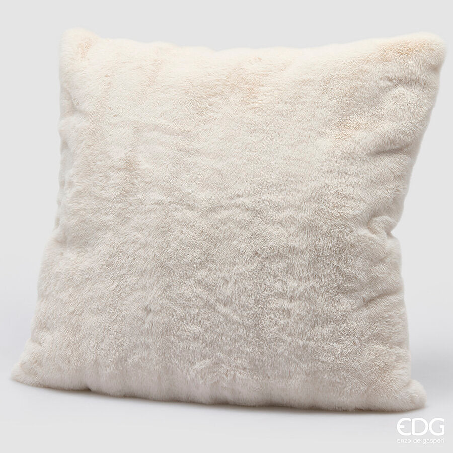 EDG Enzo De Gasperi Cuscino Furry a Righe Bianco 60x60 cm – Idea Regalo Natale