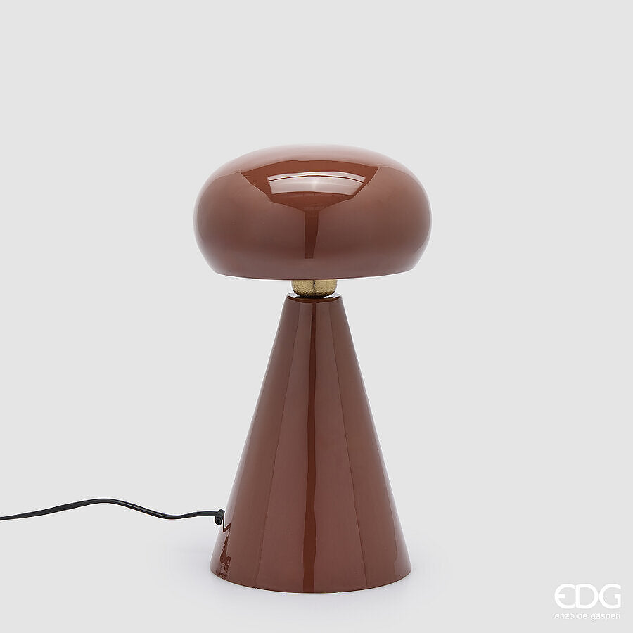 EDG Enzo De Gasperi Lampada da Tavolo Fungo Glossy Brown H34 Ø21 cm IP20 – Uso Interno