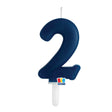 big party big party candelina tiny plump numero 2 cera 7 cm blu navy ean 8020834764826