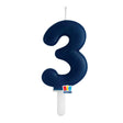 big party big party candelina tiny plump numero 3 cera 7 cm blu navy ean 8020834764833