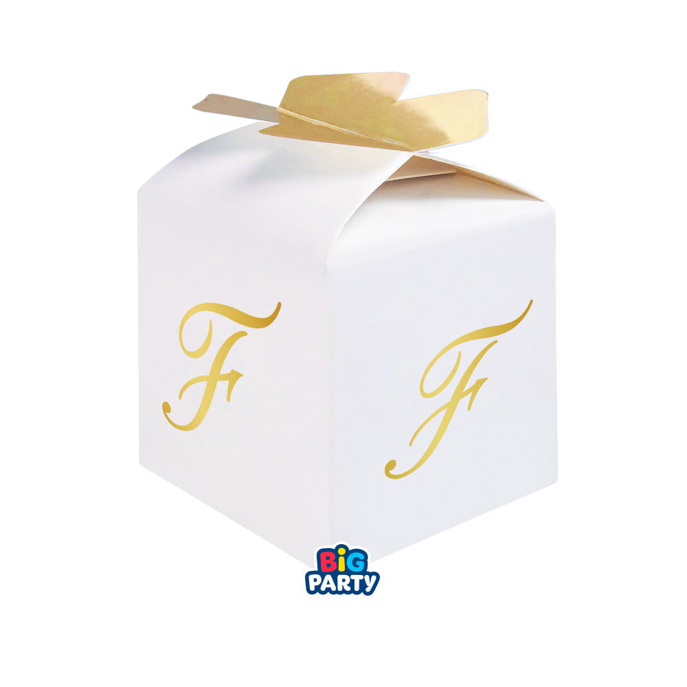 big party big party bomboniera scatoline cubetto fiocco lettera f cf 10 pz ean 8020834768749
