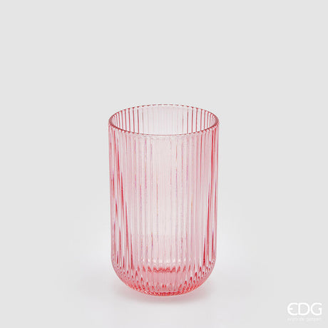 edg enzo de gasperi edg enzo de gasperi bicchiere righe tumbler h 12 cm d 8 cm 4 pz pink ean 8059824513175