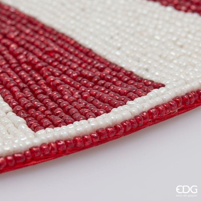 EDG Enzo De Gasperi Dessous-de-Assiette Noel Rayonnant Ø36 cm Blanc Rouge – Décoration Table de Noël