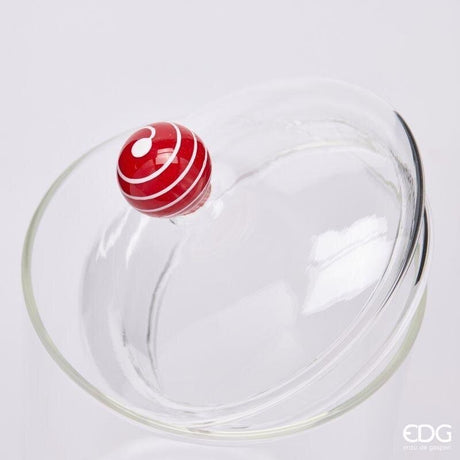 EDG Enzo De Gasperi Récipient de Noël Houx en Verre H19,5 cm – Décoration de Noël