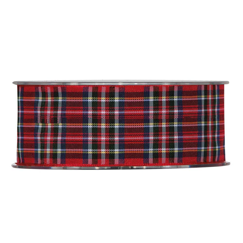 Piovaccari Ruban Noël Tartan Rouge 38 mm x 20 m – Ruban Écossais Décoratif pour Sapin de Noël, Nœuds et Paquets Cadeaux