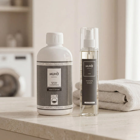 Muhà Set Cadeau Diffuseur Linge Fleurs de Coton 200 ml + Spray 125 ml – Idée Cadeau Noël
