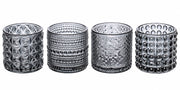 Bougeoirs en verre ARPIMEX Ø 7 cm H 6,8 cm Gris Mix 4 pièces