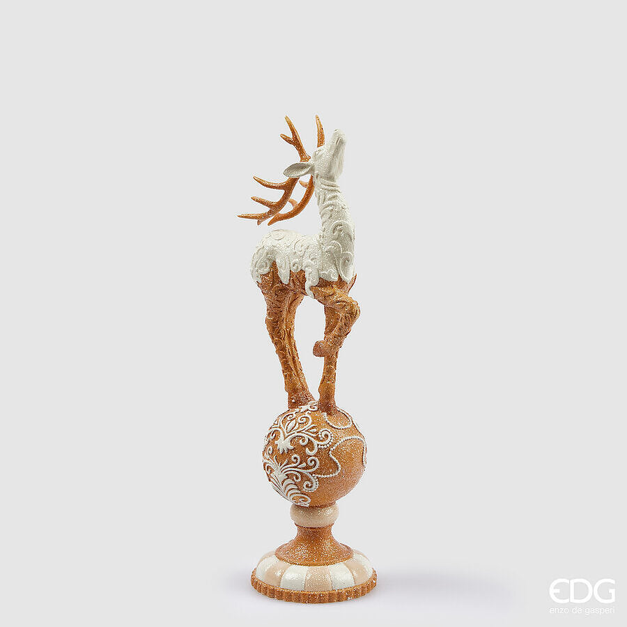 Décoration de Noël EDG Enzo De Gasperi Renne Massepain H 38 cm Noisette
