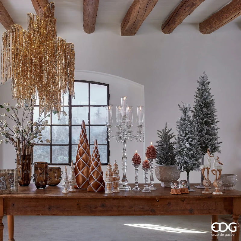 Décoration de Noël EDG Enzo De Gasperi Renne Massepain H 38 cm Noisette