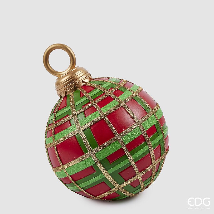 Décoration Boule De Noël H 30,5 Cm P 25 Cm Vert Rouge