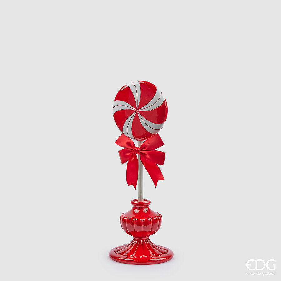 EDG Enzo De Gasperi Décoration de Noël Candy Topiary H 43 cm L 17 cm L 17 cm Blanc Rouge