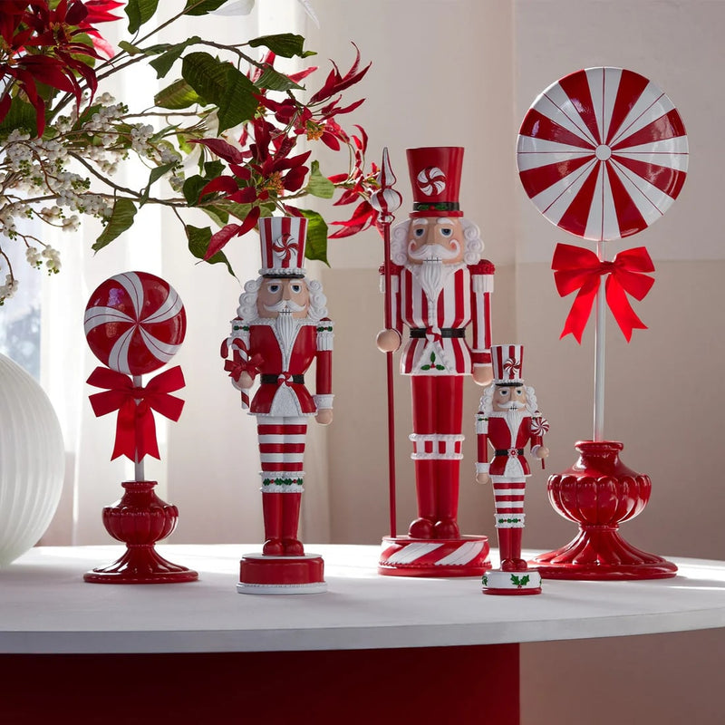 Décoration de Noël EDG Enzo De Gasperi Candy Topiary H 71 cm l 23 cm l 26 cm Blanc Rouge