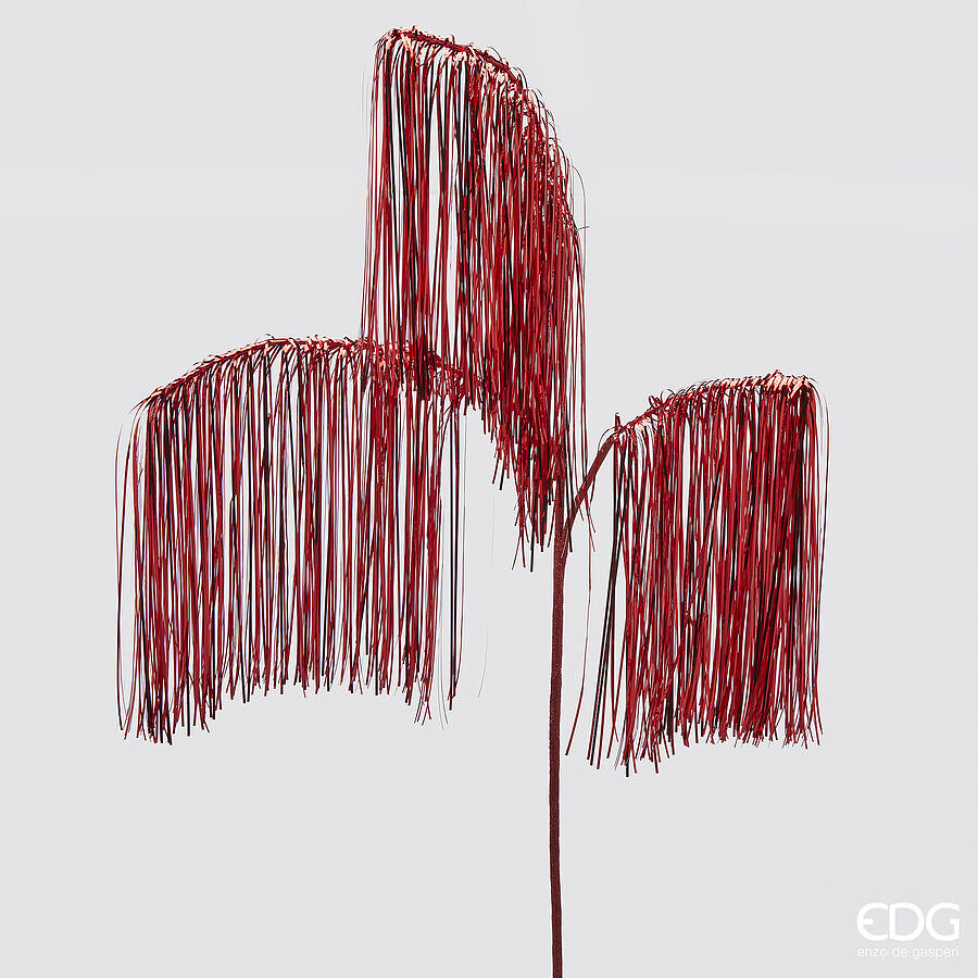 Décoration de Noël EDG Enzo De Gasperi Franges Branche X 3 H 103 Rouge