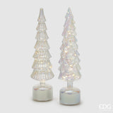 Décoration de Noël en pin torsadé H 40,5 Cm P 9 Cm Move. LED argent 1 pièce