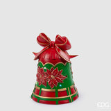 Decoro Natale Campana MiniLed H 26 Cm D 20 Cm  Verde Rosso