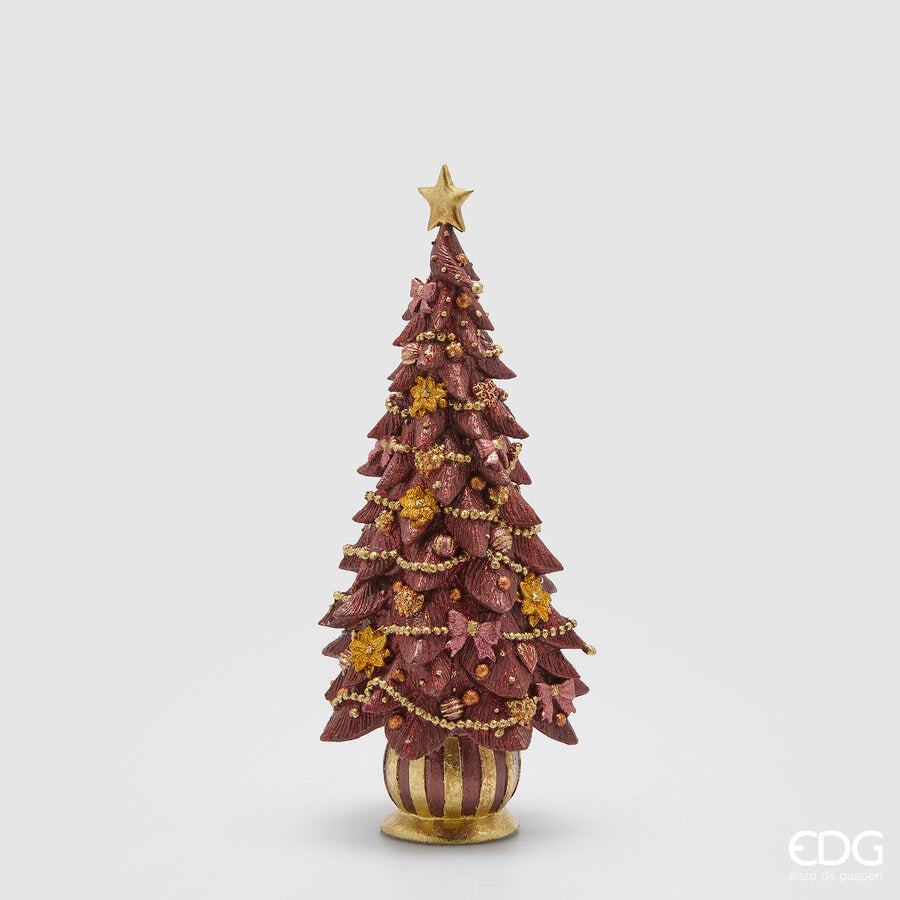 Décoration de Noël EDG Enzo De Gasperi DecoGlitter Pin H 33 cm P 14 cm Bordeaux