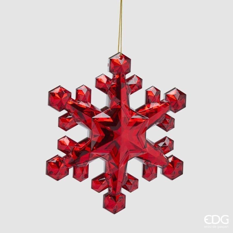 EDG Enzo De Gasperi Décoration Flocon de Neige à Suspendre Rouge H23,5 cm – Décoration de Noël