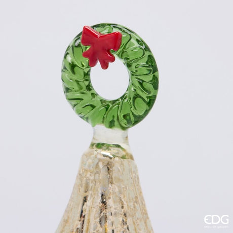 EDG Enzo De Gasperi Pino Twist Gold avec MicroLED et Mouvement H42 Ø11 cm – Décoration de Noël