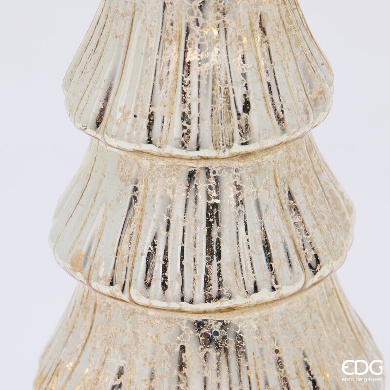 EDG Enzo De Gasperi Pino Twist Gold avec MicroLED et Mouvement H42 Ø11 cm – Décoration de Noël