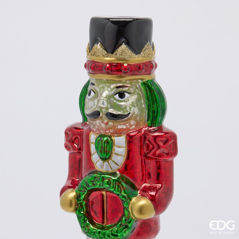 EDG Enzo De Gasperi Soldatino Twist Green Red avec MicroLED et Mouvement H36 Ø9 cm – Décoration de Noël