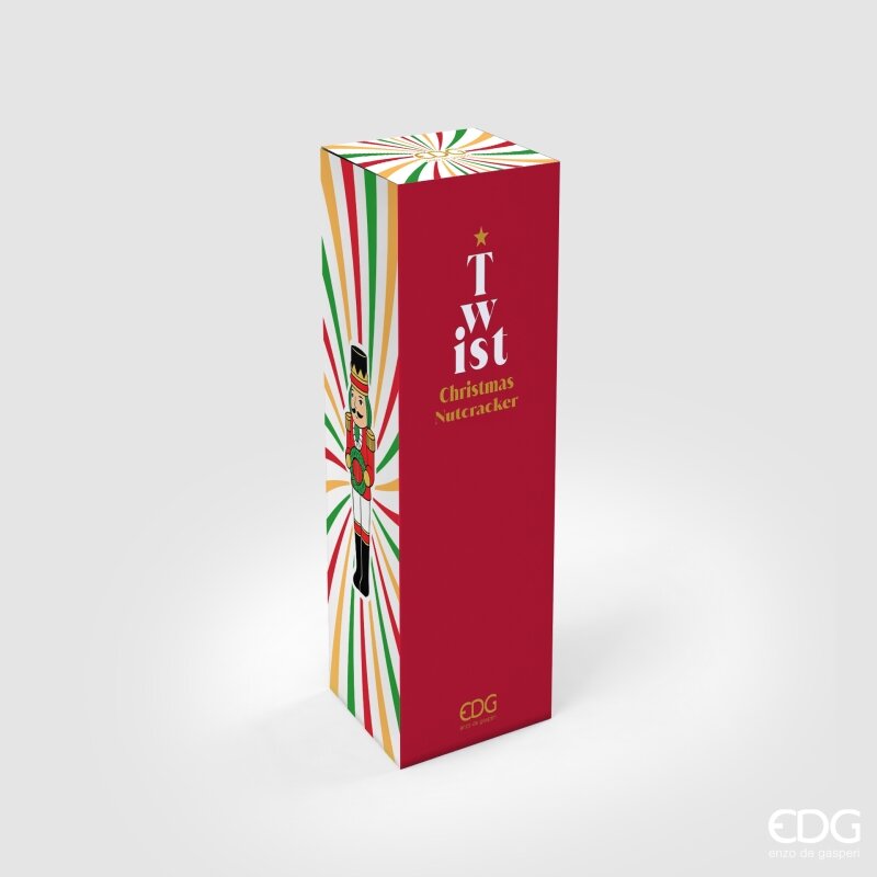 EDG Enzo De Gasperi Soldatino Twist Green Red avec MicroLED et Mouvement H36 Ø9 cm – Décoration de Noël