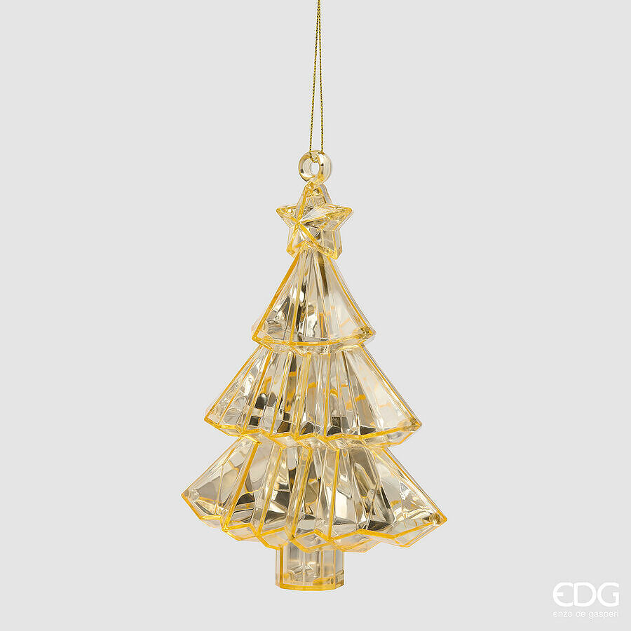 EDG Enzo De Gasperi Décoration Diamant Sapin à Suspendre Champagne 17x13x6 cm – Décoration de Noël