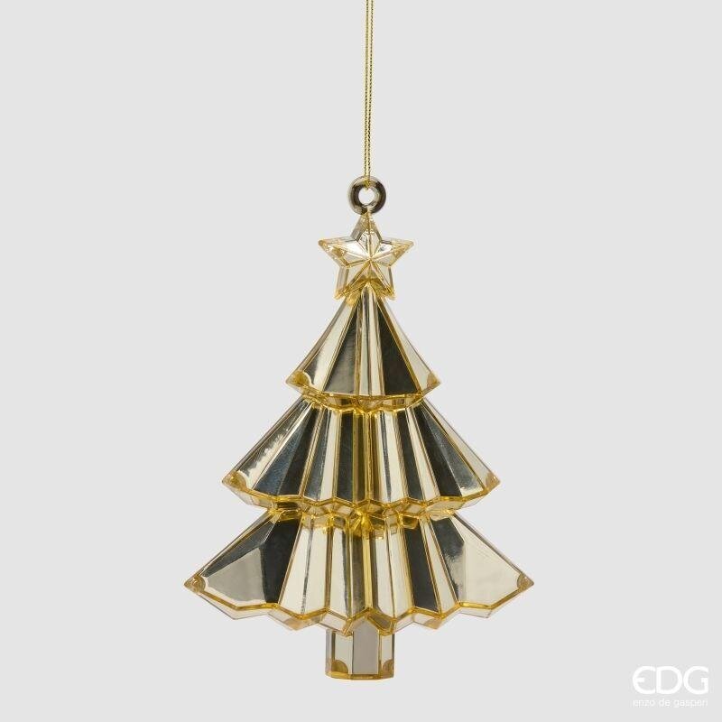EDG Enzo De Gasperi Décoration Diamant Sapin à Suspendre Champagne 17x13x6 cm – Décoration de Noël
