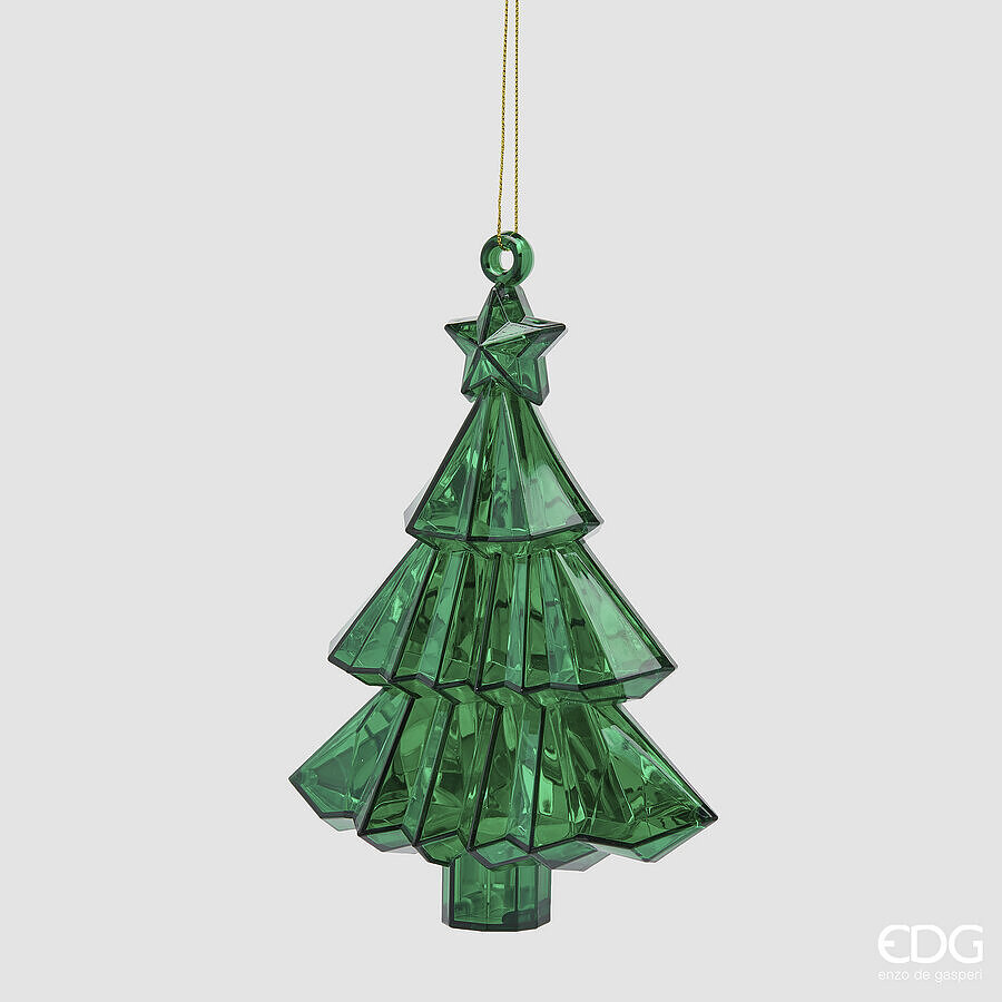 EDG Enzo De Gasperi Décoration Sapin Diamante à Suspendre Vert 17x13x6 cm – Ornement de Noël