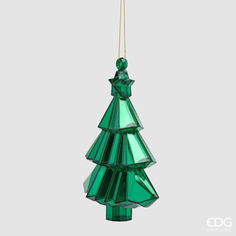 EDG Enzo De Gasperi Décoration Sapin Diamante à Suspendre Vert 17x13x6 cm – Ornement de Noël