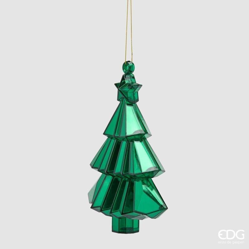 EDG Enzo De Gasperi Décoration Sapin Diamante à Suspendre Vert 17x13x6 cm – Ornement de Noël