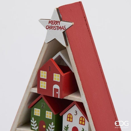 EDG Enzo De Gasperi Sapin Avent Noël H44,5 cm Blanc Rouge – Décoration de Noël