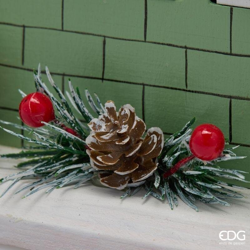 EDG Enzo De Gasperi Casetta Avvento Natalizia H35,5x25x9,5 cm Verde Chiaro – Decorazione di Natale