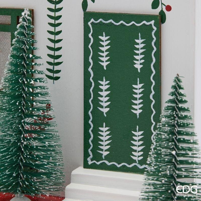 EDG Enzo De Gasperi Diorama Casetta Natalizia LED H36 cm Bianco Rosso – Decorazione di Natale