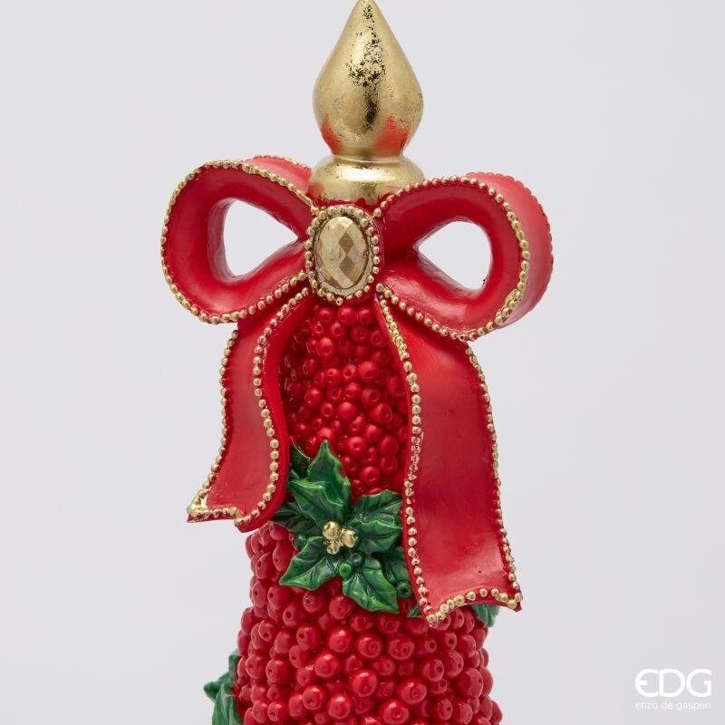 EDG Enzo De Gasperi Sapin de Noël avec Nœud H48 cm Vert Rouge – Décoration de Noël