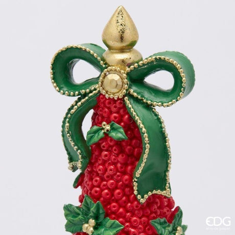 EDG Enzo De Gasperi Sapin de Noël avec Nœud H34 cm Vert Rouge – Décoration Noël