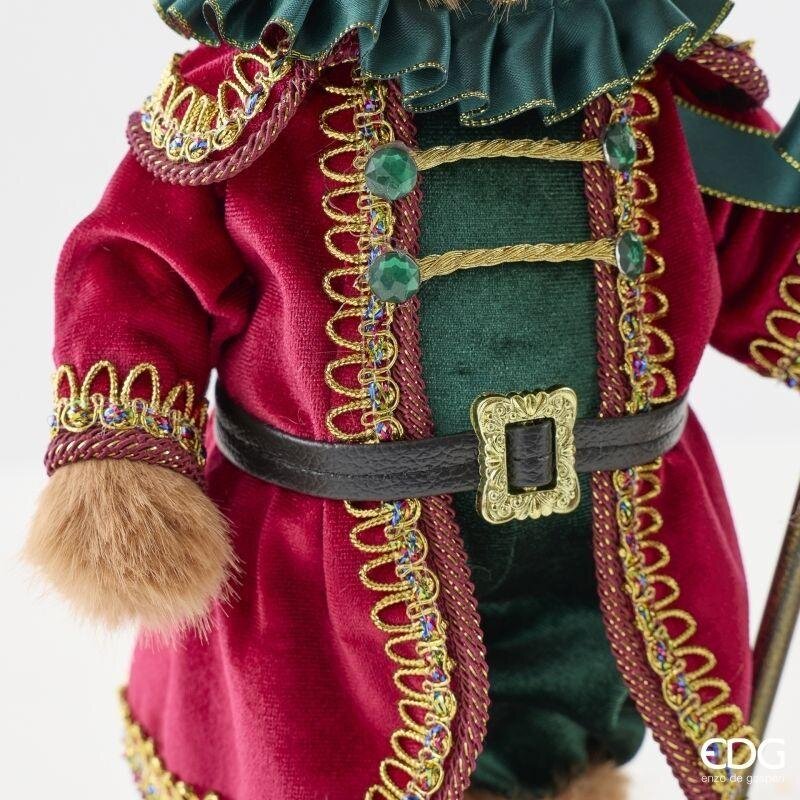 EDG Enzo De Gasperi Orso Soldatino Natalizio Assortito H40 cm Verde Rosso 1 Pezzo – Decorazione di Natale