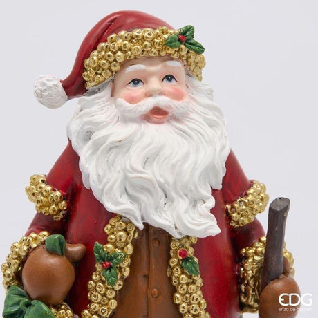 EDG Enzo De Gasperi Père Noël avec Bâton H27x13x11 cm Vert Rouge – Décoration de Noël