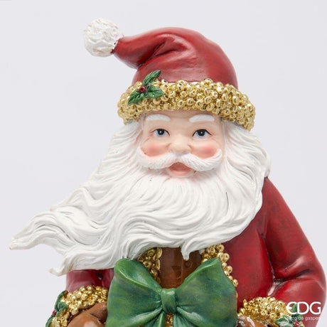 EDG Enzo De Gasperi Père Noël avec Couronne H37x17x16 cm Vert Rouge – Décoration de Noël