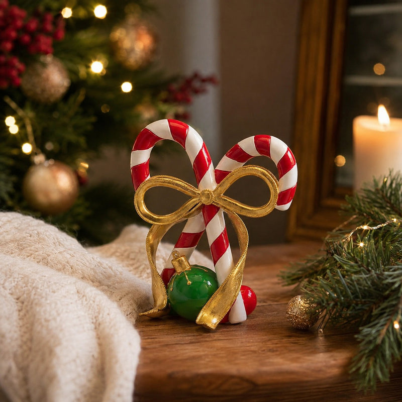 EDG Enzo De Gasperi Candy Cane Natalizio H21x19x8 cm Bianco Rosso – Decorazione di Natale
