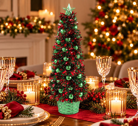 EDG Enzo De Gasperi Pino con Palle Green Mix H50 Ø16 cm – Decorazione di Natale