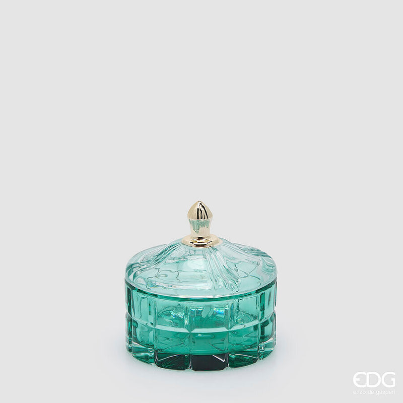 EDG Enzo De Gasperi Boîte de Rangement Décorative Ronde Green H10,5 Ø10,5 cm – Décoration de Noël