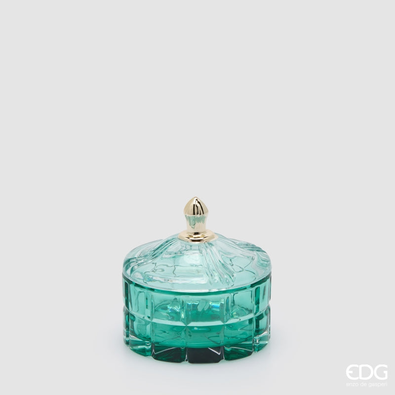 EDG Enzo De Gasperi Boîte de Rangement Décorative Ronde Green H10,5 Ø10,5 cm – Décoration de Noël