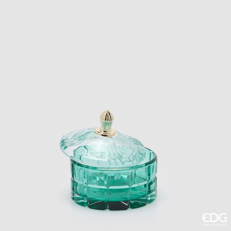 EDG Enzo De Gasperi Boîte de Rangement Décorative Ronde Green H10,5 Ø10,5 cm – Décoration de Noël