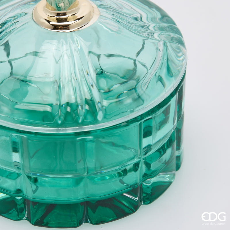 EDG Enzo De Gasperi Boîte de Rangement Décorative Ronde Green H10,5 Ø10,5 cm – Décoration de Noël