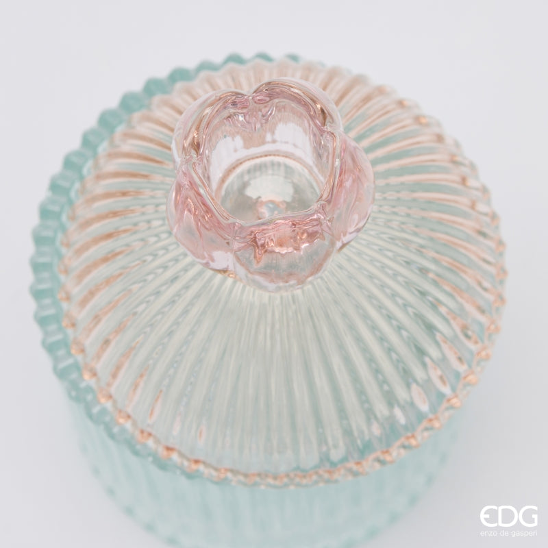 EDG Enzo De Gasperi Boîte de Rangement Décorateur à Rayures Pink Mix H18,5 Ø10,5 cm – Décoration de Noël