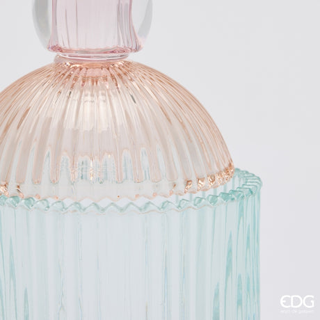EDG Enzo De Gasperi Boîte de Rangement Décorateur à Rayures Pink Mix H18,5 Ø10,5 cm – Décoration de Noël