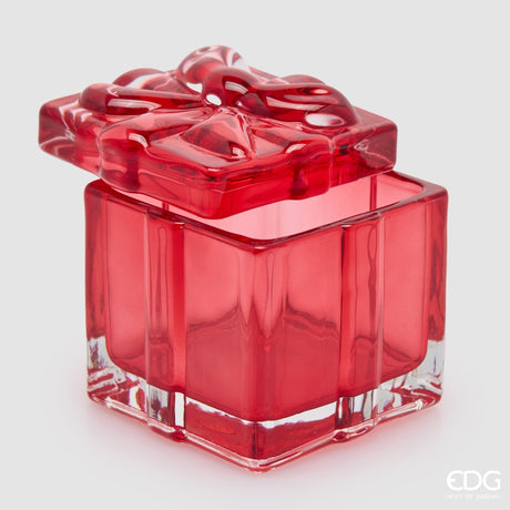 EDG Enzo De Gasperi Contenitore Decorativo Pacco Regalo Rosso H5 Ø6 cm – Decorazione di Natale